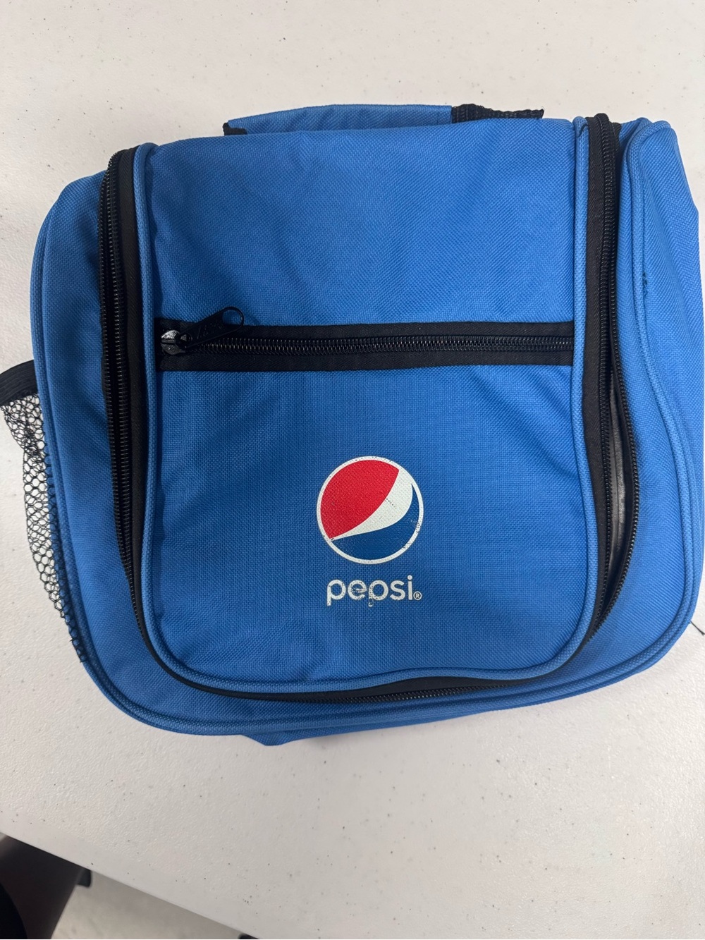 Vintage Blue Pepsi Hanging Toiletry Bag Travel Kit Organizer Dopp Kit with Clip